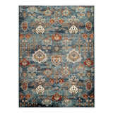 5' x 7' Teal Blue Oriental Power Loom Area Rug With Fringe
