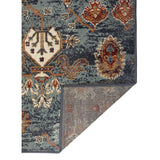 9' x 12' Teal Blue Oriental Power Loom Area Rug