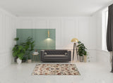 5' x 8' Beige and Orange Oriental Power Loom Area Rug