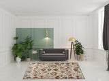 8' x 10' Beige Oriental Power Loom Area Rug