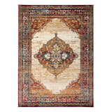 9' x 12' Red Medallion Power Loom Area Rug