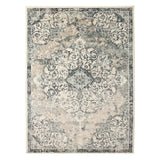 5' x 8' Beige and Blue Medallion Power Loom Area Rug