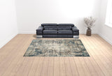 9' x 12' Blue Abstract Power Loom Area Rug