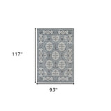8' x 10' Blue Medallion Power Loom Area Rug