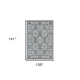 9' x 12' Blue Medallion Power Loom Area Rug