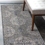 2' X 6' Brown Medallion Power Loom Runner Rug