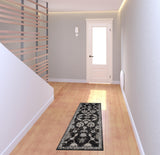 2' X 6' Brown and Black Oriental Power Loom Runner Rug