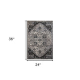 8' x 10' Brown and Black Oriental Power Loom Area Rug