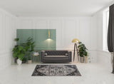 5' x 7' Gray Medallion Power Loom Area Rug