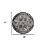 5' x 7' Gray Medallion Power Loom Area Rug