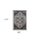6' Gray Round Medallion Power Loom Area Rug