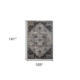 8' x 10' Gray Medallion Power Loom Area Rug