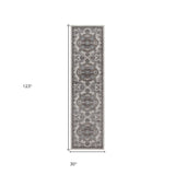 4' x 6' Taupe Medallion Power Loom Area Rug