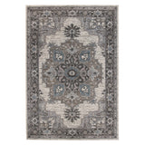 9' x 12' Blue and Brown Medallion Power Loom Area Rug