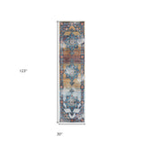 4' x 6' Orange Medallion Power Loom Area Rug