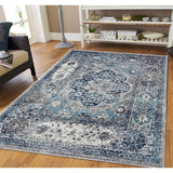 5' x 7' Gray Medallion Power Loom Area Rug