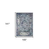 9' x 12' Gray Medallion Power Loom Area Rug