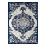 9' x 12' Navy Blue Medallion Power Loom Area Rug