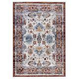 6' Brown Round Floral Power Loom Area Rug