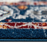 5' x 7' Blue Floral Power Loom Area Rug