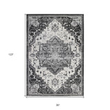 10' Ivory Medallion Power Loom Runner Rug