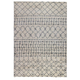 10' Gray and Ivory Geometric Shag Runner Rug