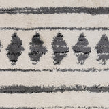 8' x 11' Gray and Ivory Geometric Shag Area Rug