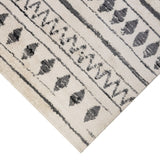 10' Ivory and Black Geometric Shag Runner Rug