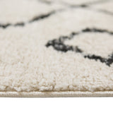 7' x 9' Gray and Ivory Geometric Shag Area Rug