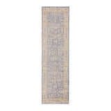8' Lavender Blue Floral Power Loom Runner Rug