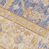 8' Lavender Blue Floral Power Loom Runner Rug