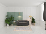 5' x 7' Lavender Blue Floral Power Loom Area Rug