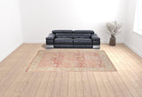 9' X 13' Salmon Floral Power Loom Area Rug