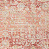 8' Salmon Floral Power Loom Runner Rug