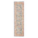 8' Blue Floral Power Loom Runner Rug