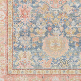 8' Blue Floral Power Loom Runner Rug