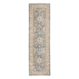 8' Blue Floral Power Loom Runner Rug