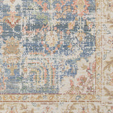 5' x 7' Blue Floral Power Loom Area Rug