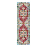 8' Red Medallion Power Loom Runner Rug