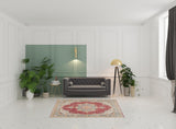 5' x 7' Red Medallion Power Loom Area Rug