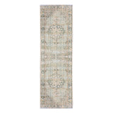 8' Sea Green Medallion Power Loom Runner Rug