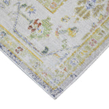 8' Blue Floral Power Loom Runner Rug