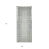 5' x 7' Blue Geometric Flatweave Handmade Distressed Area Rug With Fringe