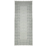 8' Blue Geometric Flatweave Handmade Distressed Runner Rug With Fringe