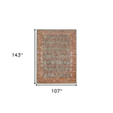 7' x 9' Teal Southwestern Power Loom Area Rug With Fringe