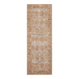 7' Beige Southwestern Power Loom Runner Rug With Fringe