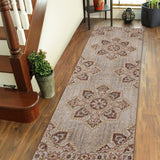2' x 3' Beige Medallion Power Loom Area Rug With Fringe