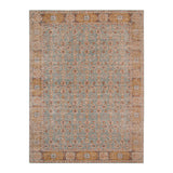 4' x 6' Teal Blue Floral Power Loom Area Rug With Fringe