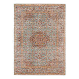 4' x 6' Sea Green Medallion Power Loom Area Rug With Fringe