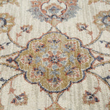 6' x 9' Gray and Ivory Floral Power Loom Area Rug